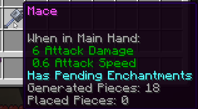 Pending enchantments tooltip
